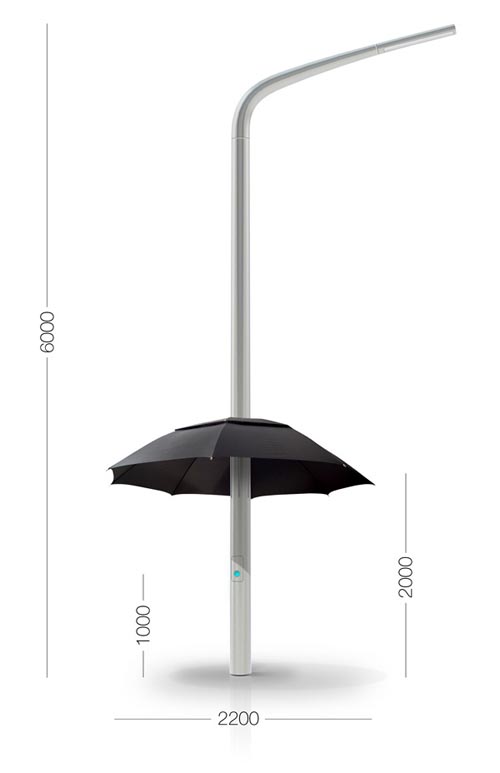 路灯雨伞