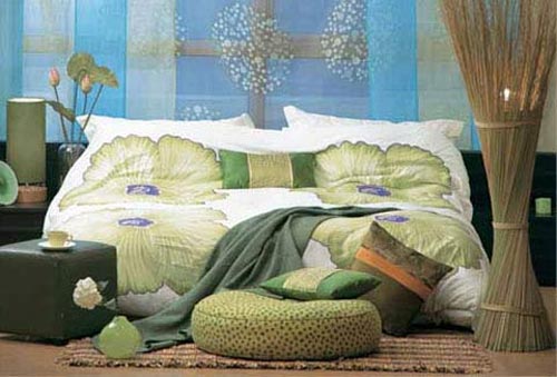 将卧室布置成绿色，那么每天回家仿佛都是走进春天